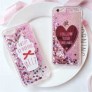 Funda con dibujo lleva liquido y purpulina 流沙 para iPhone 8