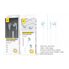 Auriculares Tristina con Microfono y Boton Multifunciones, Longitud 1,2M