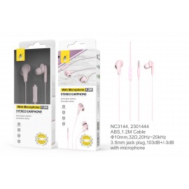 Auriculares Tristina con Microfono y Boton Multifunciones, Longitud 1,2M