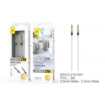 Cable Audio Plank M/M 3.5mm, conector metálico, 2 M