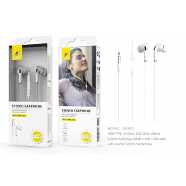 Auriculares con Micrófono LIA ,Con Boton Multifuncion y Control de Volumen, Longitud 1.2M