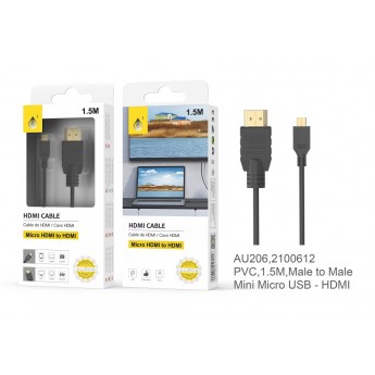 Cable HDMI AM-DM (HDMI - Micro HDMI), 1,5M