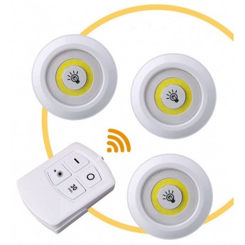 Luz LED nocturna con Control remoto inalámbrico, 3W, 3 en 1 con mando