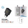 CARGADOR RAPIDO PARA CASA C/CABLE IPHONE NEGRO 3.1A