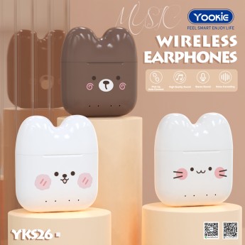 Auriculares yookie YKS26, TWS, BT 5.0, distancia 10M, llamada 3-4H, carga 1H