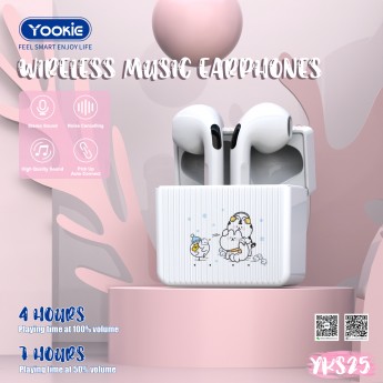 Auriculares yookie YKS25, TWS, BT 5.0, distancia 10M, llamada 3-4H, carga 1.5-2H