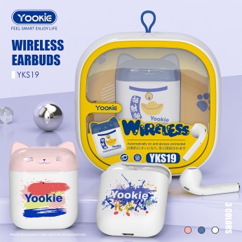 Auriculares yookie YKS19, TWS, BT 5.0, distancia 10M, llamada 3-4H, carga 1.5-2H