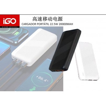 Power bank 20000mAh, 22.5W, 2USB +1 Type-C