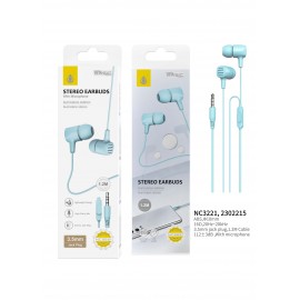 Auriculares con microfono S.Basic Gil, con boton multifunciones, cable 1.2M