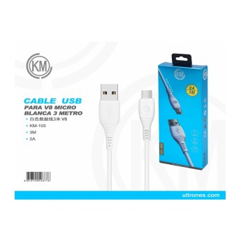 CABLE DE DATOS MICRO USB 2.4A 3M