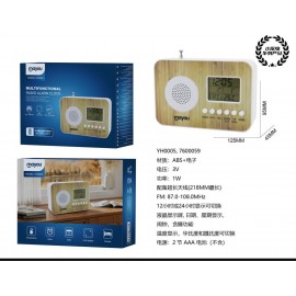Radio portátil con antena y pantalla LED, alarma, temperatura, 3V/1W