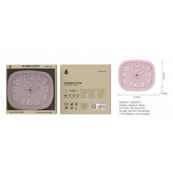 Reloj con Despertador Sinlecioso Sin TIC TAC, Bateria 1*AA(No Incluido) , 120*40*105MM