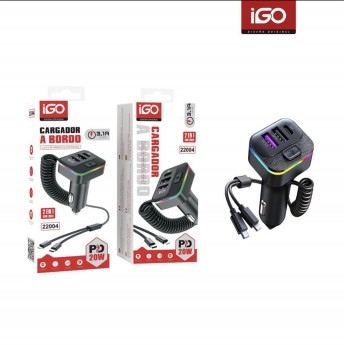 Transmisor FM para coche 2USB+1PD, 3.1A, 5 uni/paq