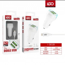 Cargador de coche 2.4A, con cable Lightning,10 uni/paq