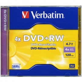 DVD regrabables de Verbatim, DVD+RW, 4.7GB, 120minutos, 6 uni/paq
