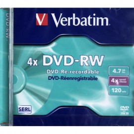 DVD regrabables de Verbatim, DVD+RW, 4.7GB, 120minutos