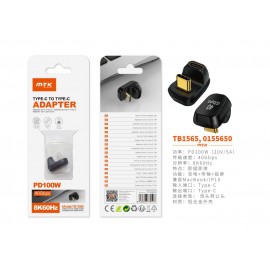 Adaptador Type-C(Macho)a Type-C (Hembra), Soporta transmision de datos/videos/carga 40 Gbps/8K/60Hz/100W, Soporta Apple