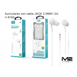 Auriculares con cable Jack 3.5mm 1.2M