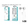 Auriculares con cable Jack 3.5mm 1.2M