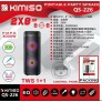 ALTAVOZ KIMISO QS-226 8"X2, 3000W, 3000mAh, con micrófono y mando, NO REGALA EL TRANSPORTE