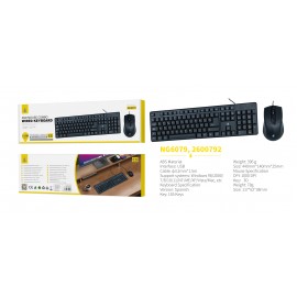 Combo de teclado 105 key Espanol y raton 3D 1000DPI, Con cable 1.5m