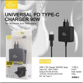 Cargador universal para portátil o smartphone 90W, con cable Type-C, 3 uni/paq