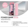 Power bank 2600mAh con cable smartphone, 5V/1A, 3 uni/paq