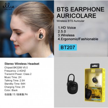 Auriculares Bluetooth 5.0 HD, música 2h, llamada 2.5h, carga 2h, 2.4GHZ, 3uni/paq