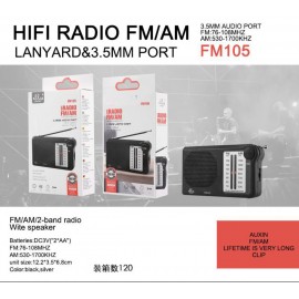 Radio HIFI FM 76-108mhz, AM 530-1700khz, 3.5MM, 3 uni/paq