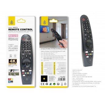 Mando Universal a Distancia de TV para LG , Sin Programacion, Bateria 2*AA(No Incluido)