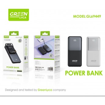 Power bank 2.4Am PD 22.5W, 10000mAh, con cables e indicadores de batería