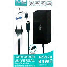 Cargador universal para Scooter, bicicleta eléctrica, 42V/2A, 84W, DC8.0x1.6mm, cable 120cm