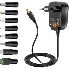 CARGADOR UNIVERSAL para móviles, Kindle, cámara, rúter, CCTV, GPS12W, 3-12V, 8TIPOS, CABLE 120CM, 1000mAh