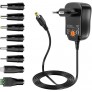 CARGADOR UNIVERSAL para móviles, Kindle, cámara, rúter, CCTV, GPS12W, 3-12V, 8TIPOS, CABLE 120CM, 1000mAh