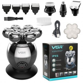 Cortadora Pelo Shaver Nariz Masajeador VGR V-315, Kit 5 en 1, uso 50 minutos, 5W, 600mAh, IPX5