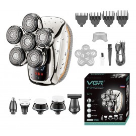 Cortar Pelo Barba Nariz VGR V-394, 6 en1, IPX5, 1400mAh, uso 1H,