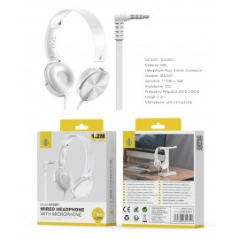 Auriculares Casco Ilaria con Cable Jack 3.5mm en L y Microfono, 1.2m