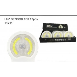 Luz sensor funciona con pilas, 12 uní/paq