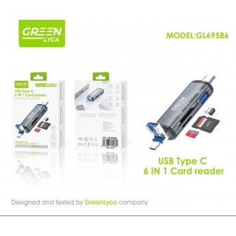 Lector de tarjeta 6 in 1, USB+Micro+TF+SD+USB 2.0