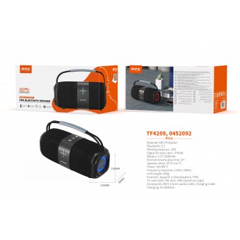 Altavoz HIFI TWS Bluetooth 5.3, Con Luz espectro,Soporta USB/FM/TF/AUX , Bateria 1500mAh