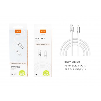 Cable de datos TPE para Iphone 5-14 , 3.4A, 1M