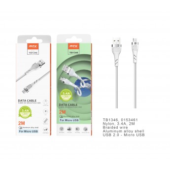 Cable de datos Camyl nylon trenzado para iPhone, 3.4A, 1M