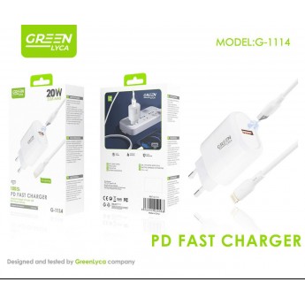 Cargador con cable Lighting 20W, QC 3.0