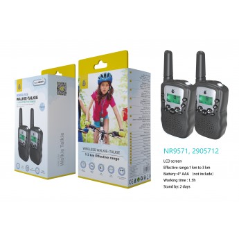 Walkie Talkie para Ninos pack *2, Pantalla LCD, Con linterna, Distancia hasta 3KM, Bateria AAAx4(No incluido)