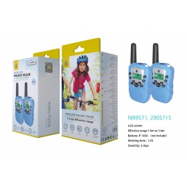 Walkie Talkie para Ninos pack *2, Pantalla LCD, Con linterna, Distancia hasta 3KM, Bateria AAAx4(No incluido)