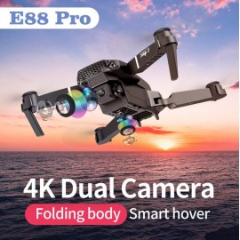 Dron E88 Pro con Cámara Dual 4K HD para Adultos RC Quadcopte 1080P WiFi FPV