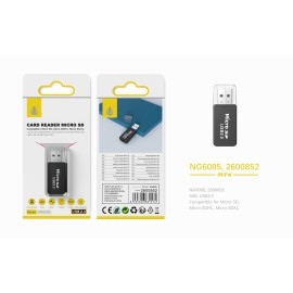 Lector de Tarjeta USB 2.0, Para Tarjeta Micro SD/SDHC/X