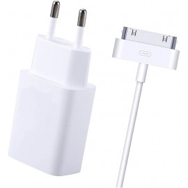 Cargador y Cable Compatible con iPhone 4/4S/3G/3GS, iPad 2/3/1,iPod Touch/Nano, 5V/2.4A, con puerto ios+Android