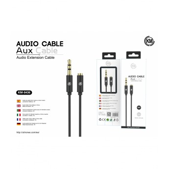 CABLE AUDIO JACK 3.5MM 3PIN MACHO A HEMBRA TPE