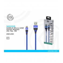 CABLE MICRO-USB TRENZADO 3A, 5V, 1M